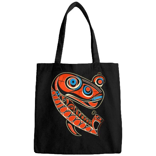 Salmon Fish in Pacific Northwest Coast Native American Style Bags