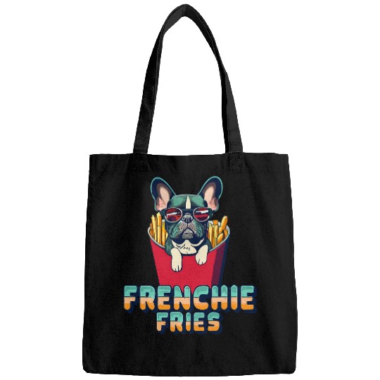 Frenchie Fries Cute French Bulldog Lover Dad Mom Funny Print 3 Bags
