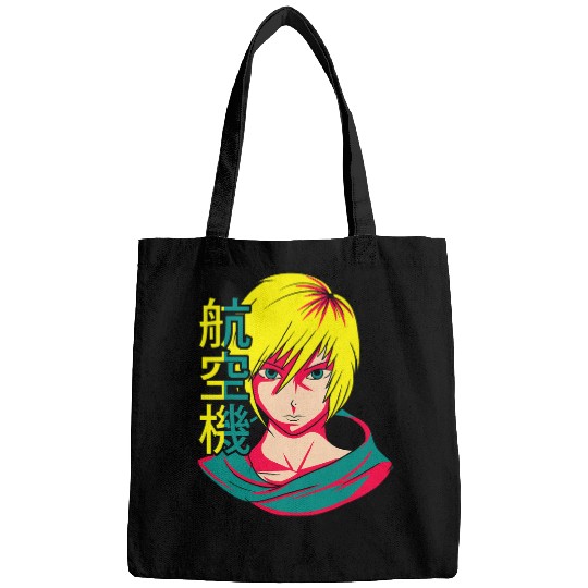 Oriental Fighter Anime Vaporwave Japan Culture Art Grey Bags