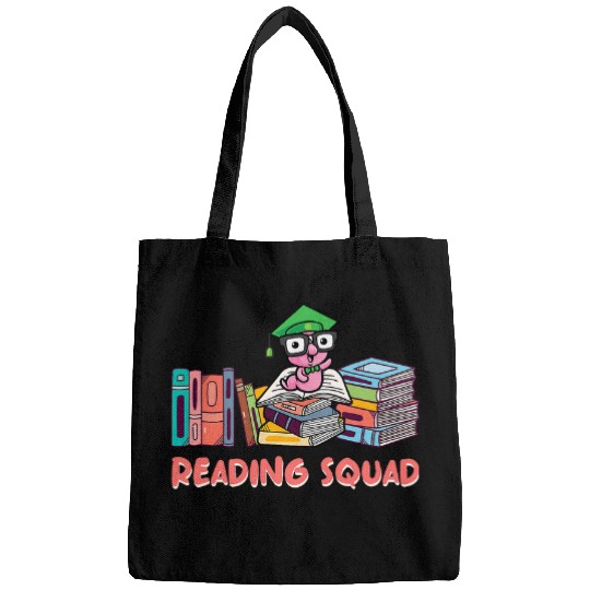 Reading Squad Bookworm Literature Book Lover Read 2 Bags