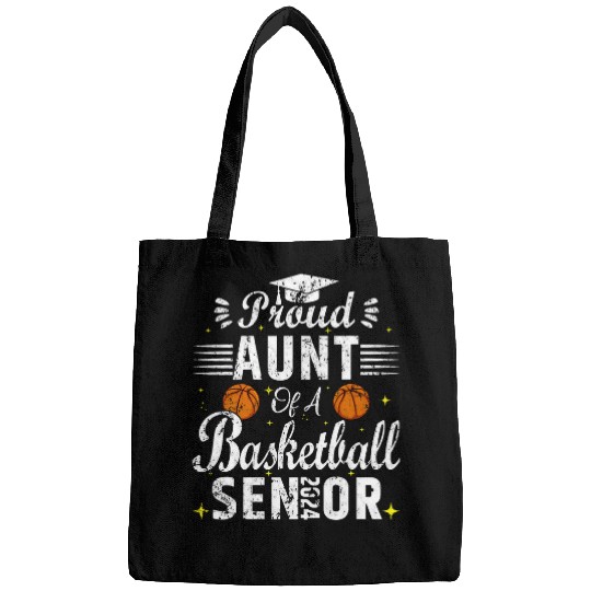 Proud Aunt of Basketball Senior 2024 Aunt Senior Basketball Bags