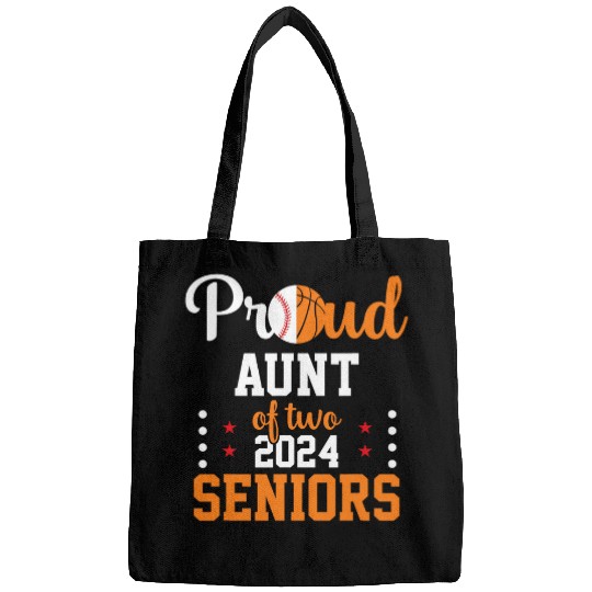 Proud Aunt Of Two Seniors Baseball Basketball Graduates Bags