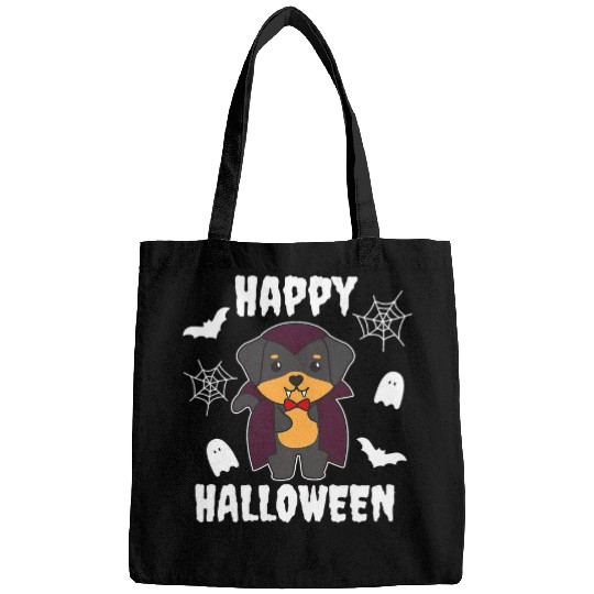 Rottweiler Happy Halloween Cute Vampire Costume Dogs Bags