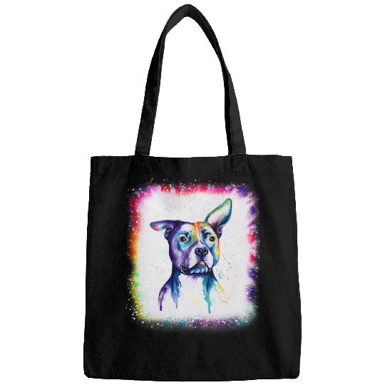 Pitbull Terrier Dog Dad Mom Boy Girl Tie Dye Bleached Bags