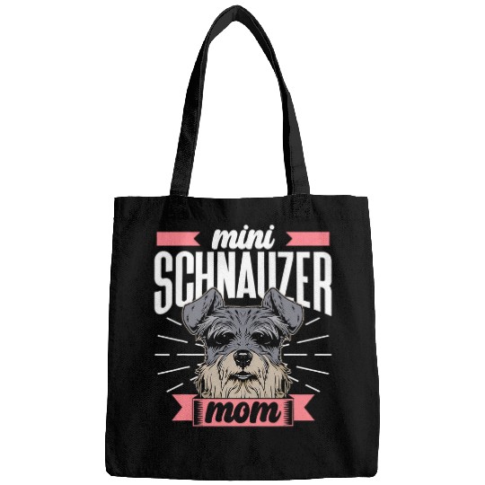 Discover Mini Schnauzer Mom Sayings Pet Schnauzers Dog Mother Mommy Bags