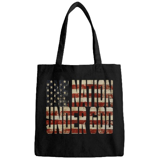 One Nation Under God Weathered American Flag Patriotic Bags