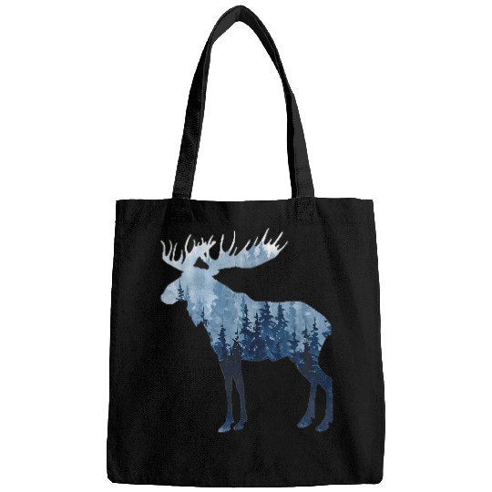 Wild Moose in the Misty Forest Michigan Moose Wildlife Gift Bags