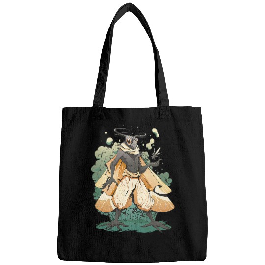 Mysterious Man Bug Forest Woods Creatures Cottage Core Art Bags