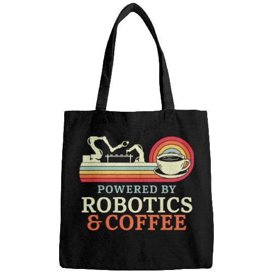 Robot Robotics Engineer Coffee Retro vintages Powered By Bags