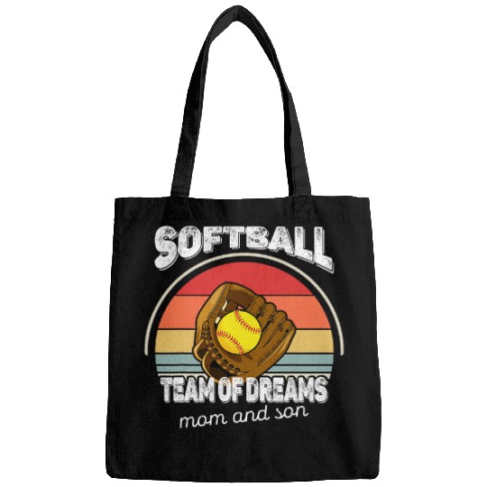 Softball Mother Son Family vintages Mom Boy Catchers Mitt 5 Bags