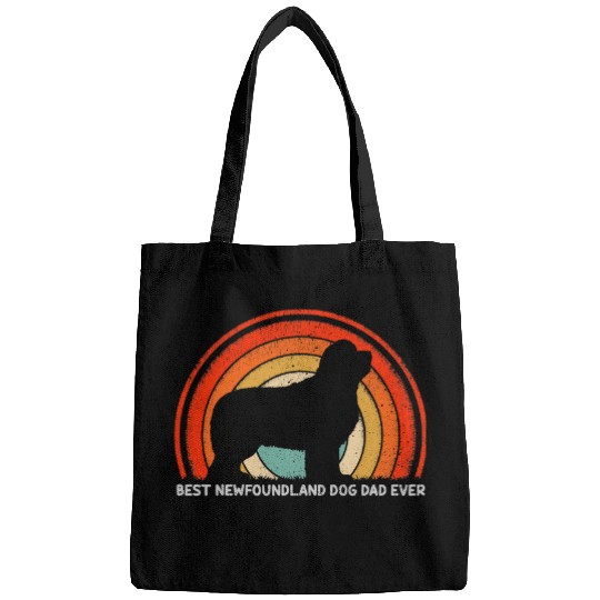 Mens Retro Style bests Newfoundland Dog Dad Ever Fathers Day Bags