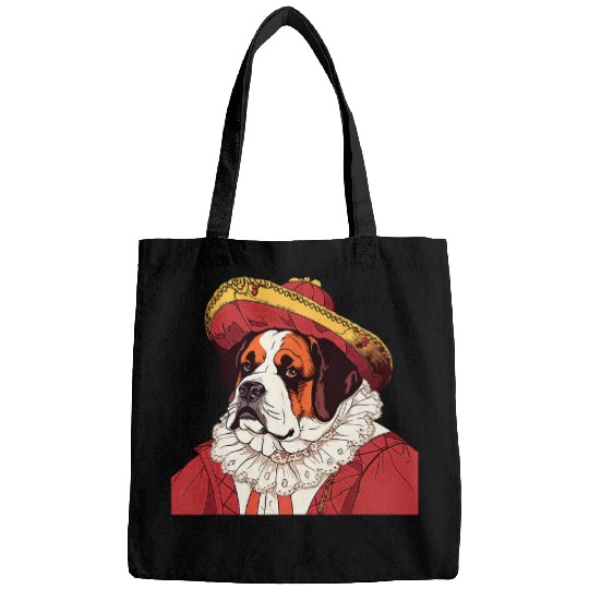 Saint Bernard English Gentleman Funny Dog Victorian Bags