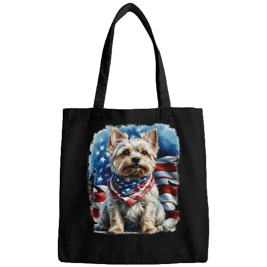 Patriotic Yorkshire Terrier For Patriot Pet Lovers Bags
