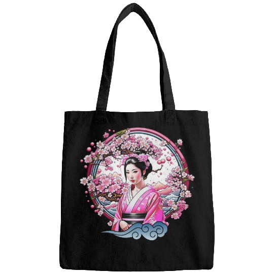 Japanese Geisha Girl and Kimono Japan Art Bags