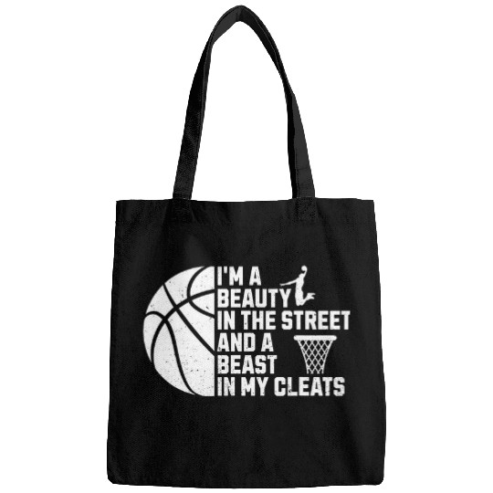 Im A Beauty In The Street And A Beast In My Cleats Basket Bags