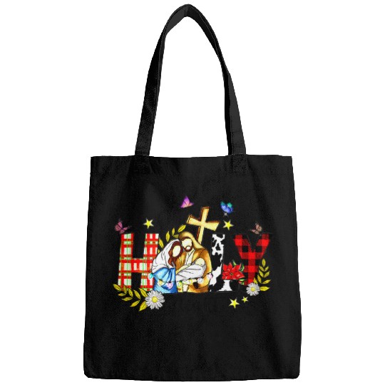 Oh Holy Night Family Christmas   Leopard Red Plaid Bags