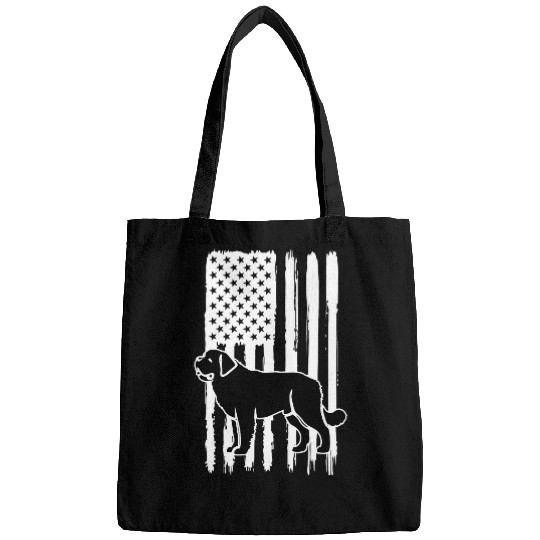 Saint Bernard American Flag USA Patriot Saint Bernard dad Bags