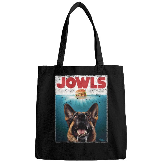 Funny German Shepherd Jowls Hamburger GSG Dog Mom Dog Dad Bags