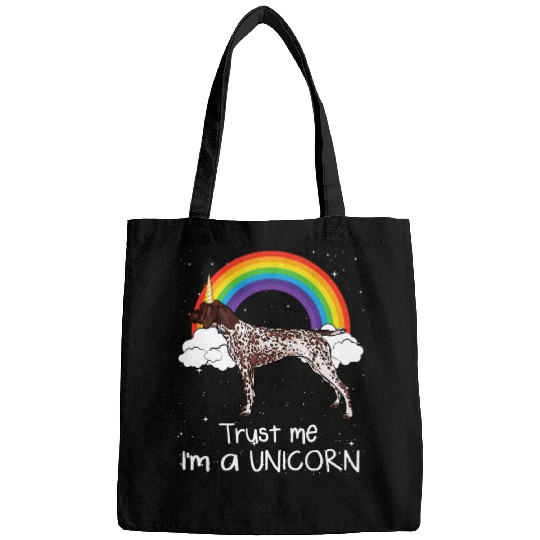 Rainbow German Shorthaired Pointer Trust Me Im A Unicorn Bags
