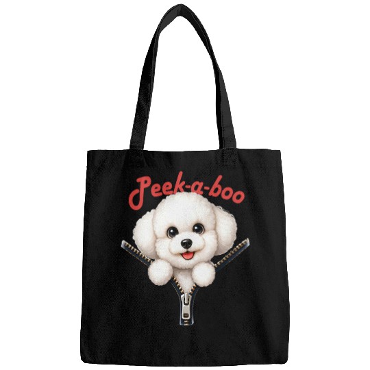 Funny Peekaboo Bichon Frise Bags
