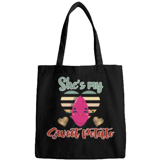 Retro Sweet Potato Couple Blessed Holiday Thanksgiving 3 Bags
