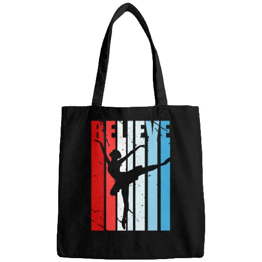 Retro Girls Ballet Ballerina Dancing Dancer Patriotic Colors Bags