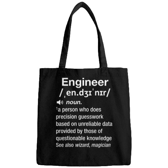 Nerdy Funny Engineer Definition Engineering STEM Math Geek Bags