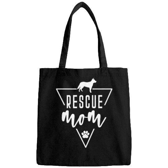Rescue Mom Cattle Dog Heeler Paw Print Puppy Cute Bags