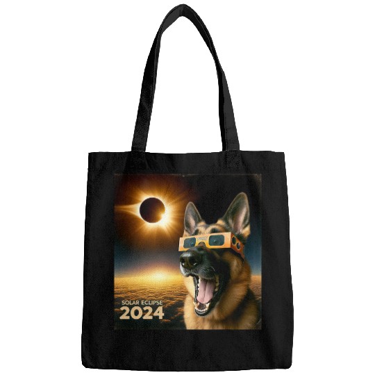 Funny Selfie German Shepherd Kids Womens Mens Solar Eclipse Bags