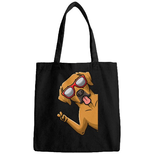 Rhodesian Ridgeback Dog From Side With Sunglasses Bags