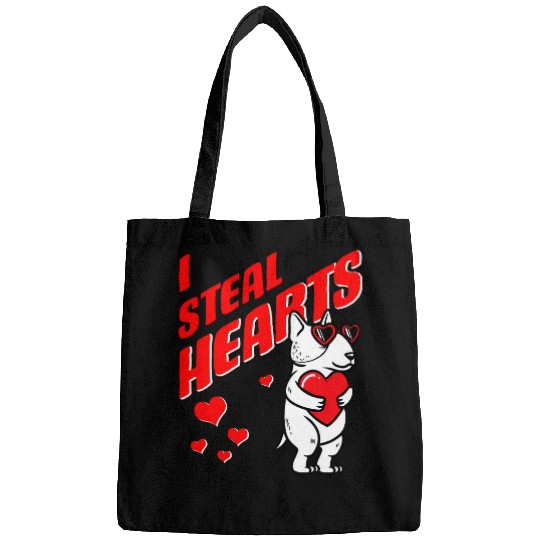 Miniature Bull Terrier Valentines Day Dog Love Mini Bull Bags