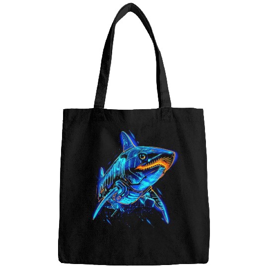Robotic Shark Futuristic Shark Lover Marine Biologist Bags