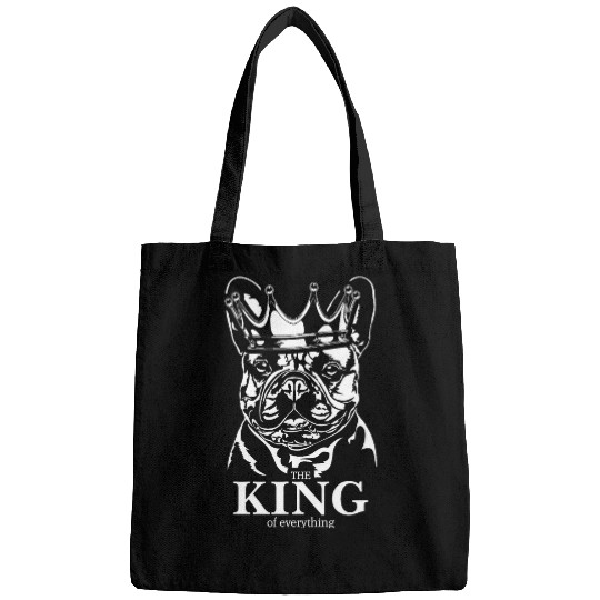 Funny French Bulldog with crown King dog mom dog Bags