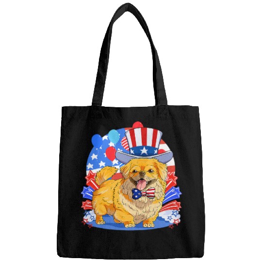 Pekingese Merica 4th of July American Flag Patriotic Bags