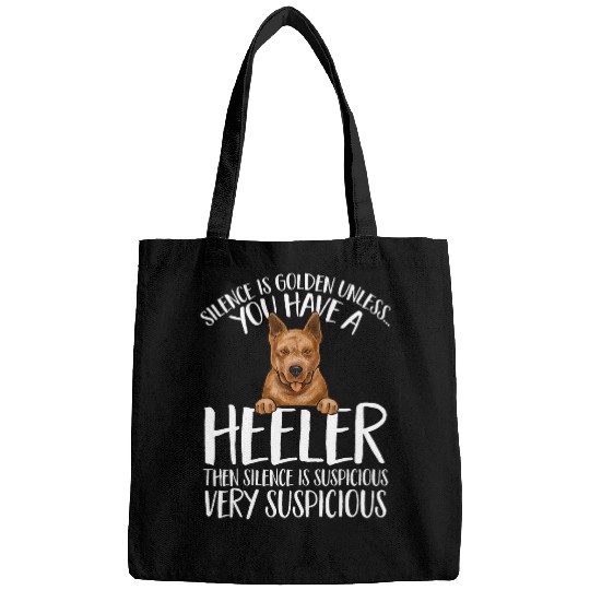 Red Heeler Silence Is Golden Australian Cattle Dog Bags
