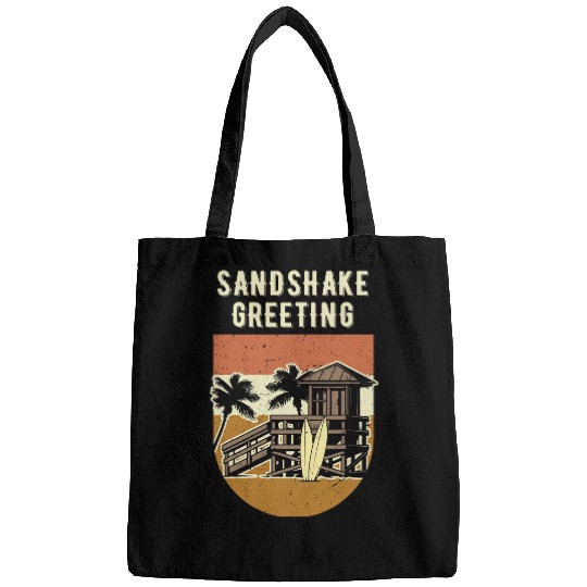 Sandshake Greeting Beach Camping Ocean Camper Friends 1 Bags