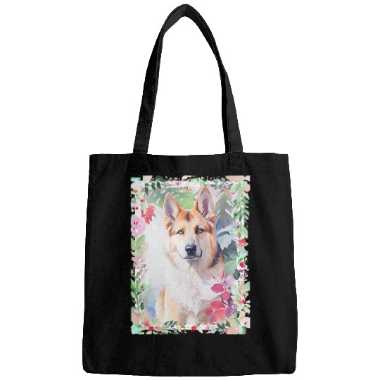 German Shepherd Animal Nature Flowers 2 Colorful Gift Bags