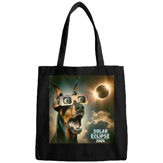 Funny Selfie Doberman Pinscher Womens Mens Solar Eclipse Bags