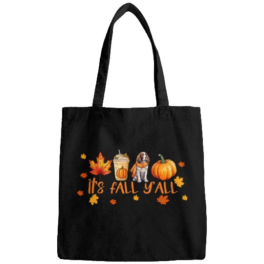 Its Fall Yall Pumpkin Spice Latte Dog Springer Spaniel Bags