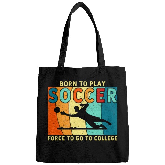 Soccer funny college sports desig players coaches fans Bags