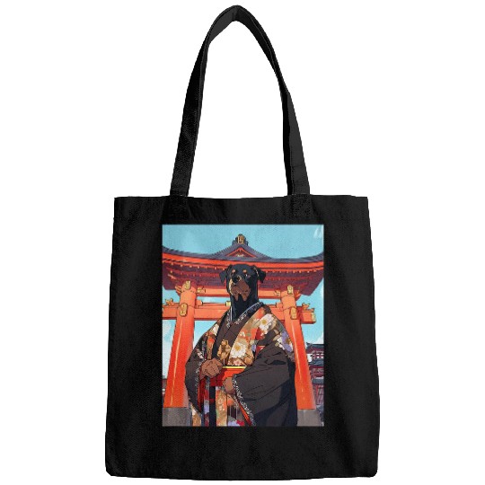 Rottweiler Torii Gates Funny Dog Japan Bags