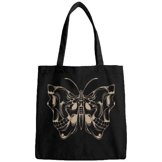 Optical Illusion Butterfly Skull Bags