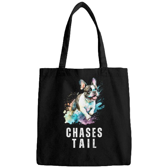 Funny Frenchie Chases Tail Funny French Bulldog 9 Bags