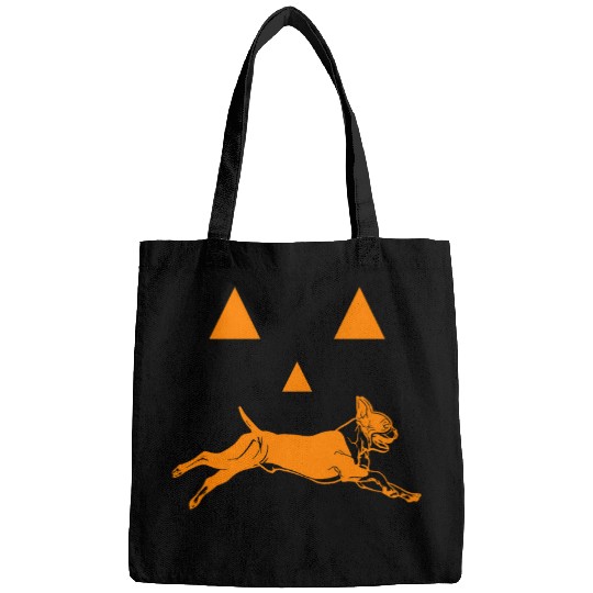 Funny Pumpkin Head Boston Terrier Lazy Halloween Costume Bags