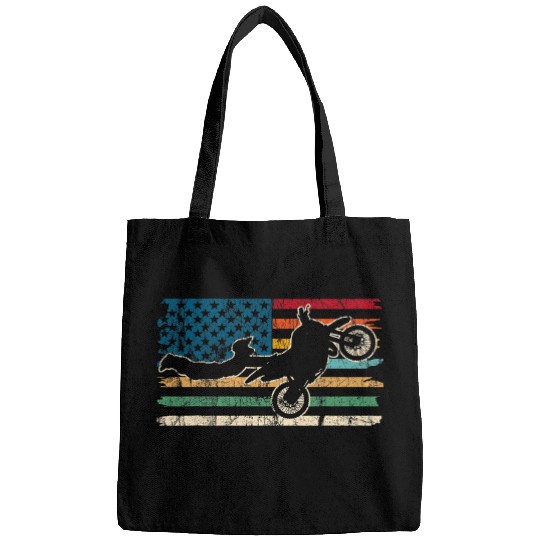 Motocross RETRO vintages american flag 2motorcycle lover Bags