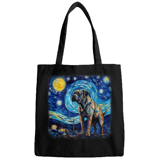 Van gogh Cane Corso in starry night 1 Bags
