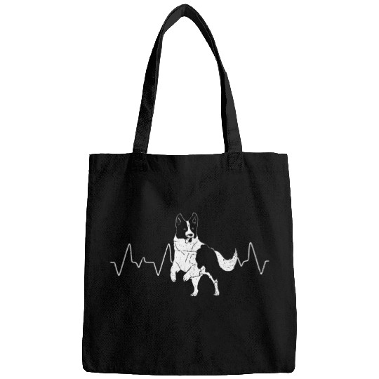 Pet Owner Dog Lover Animal Dog Heartbeat Border Collie Bags