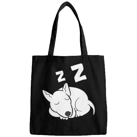 Miniature Bull Terrier Tired Cute Sleeping Bull Terrier Bags