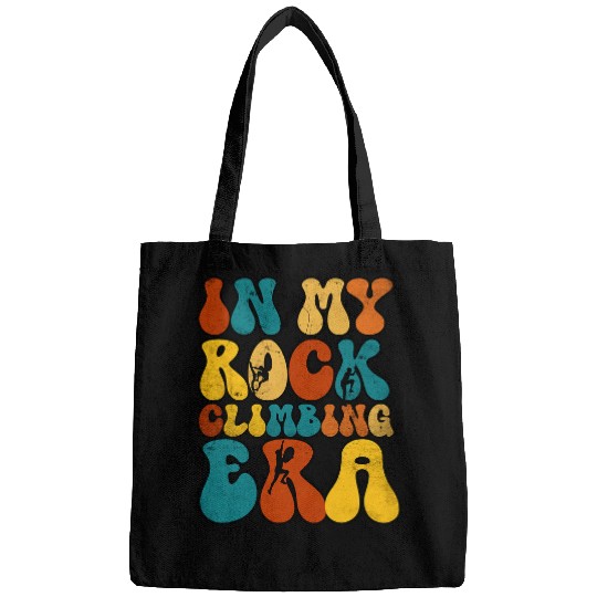 In My Rock Climbing Era Retro Groovy distressed Climbers Bags
