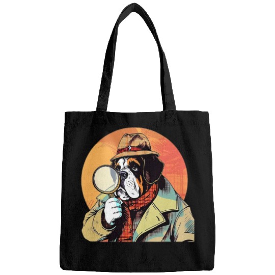 Saint Bernard Detective Funny Dog Mystery Bags